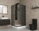 Душевой уголок Niagara NG-008-14QT с поддоном 80x80см чёрный/тонированное