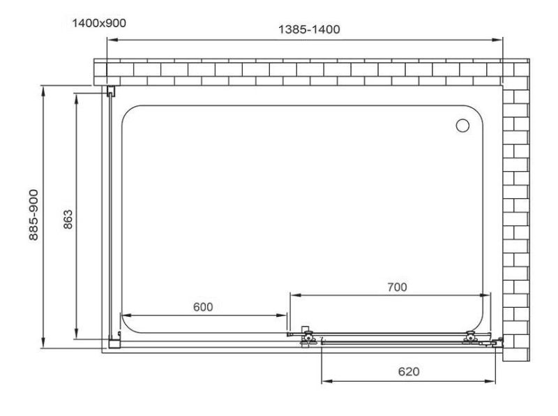 Душевой уголок Vincea Alpha VSR-3AL9014MT 140x90 см