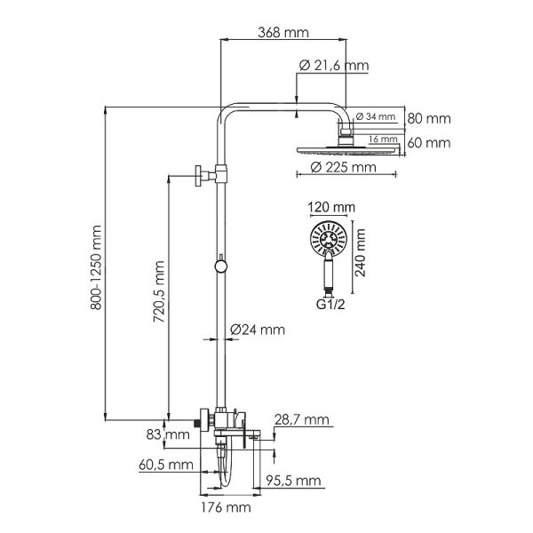 Душевой комплект WasserKRAFT A185.067.058.WM белый