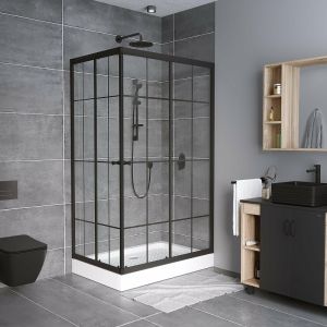 Душевой уголок Niagara NG-0118-14 с поддоном 100x80см чёрный/прозрачное