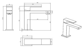Смеситель для раковины Boheme Qubic 471-MG золото матовое Смеситель для раковины Boheme Qubic 471-MG золото матовое