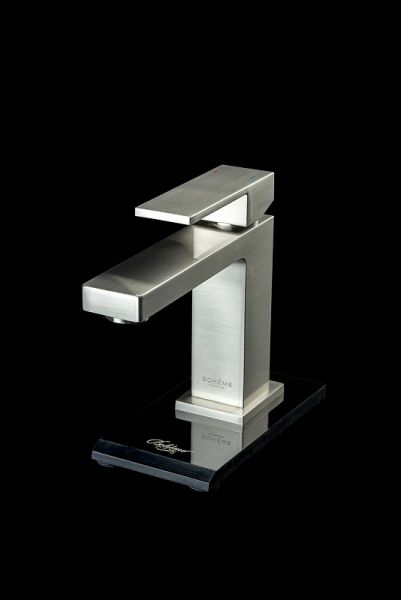 Смеситель для раковины Boheme Qubic 471-NB никель брашированный