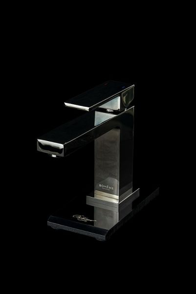 Смеситель для раковины Boheme Qubic 471-SGM антрацит глянец