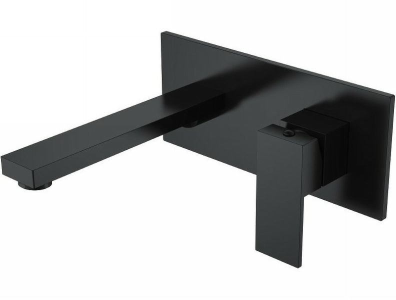 Встраиваемый смеситель для раковины Boheme Qubic 475-B чёрный матовый