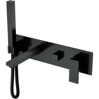 Встраиваемый смеситель для ванны Boheme Qubic 474-2-B чёрный матовый Встраиваемый смеситель для ванны Boheme Qubic 474-2-B чёрный матовый