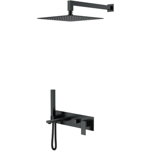 Душевой комплект Boheme Qubic 474-B чёрный матовый Душевой комплект Boheme Qubic 474-B чёрный матовый