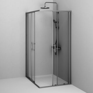 Душевой уголок Am.Pm Above W9XG-403-12090-BT 120x90 см профиль чёрный матовый стекло прозрачное