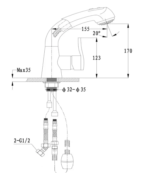 Смеситель для кухни GranFest  3773 кашемир