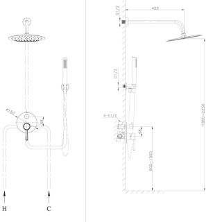 Душевая система скрытого монтажа Raiber Graceful RPB-005 чёрный матовый Душевая система скрытого монтажа Raiber Graceful RPB-005 чёрный матовый