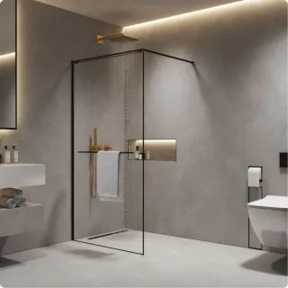 Душевая перегородка AQUAme AQM3720-2-9 90 см профиль чёрный матовый стекло прозрачное