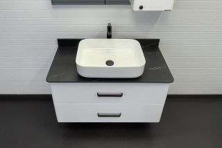 Тумба с раковиной Comforty Амстердам 95 00-00014001 подвесная Белая Тумба с раковиной Comforty Амстердам 95 00-00014001 подвесная Белая