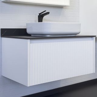 Тумба с раковиной Comforty Марсель 00-00013795 90 см Белая матовая Тумба с раковиной Comforty Марсель 00-00013795 90 см Белая матовая