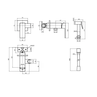 Гигиенический душ со смесителем AQUAme Savona AQM6817GG золото