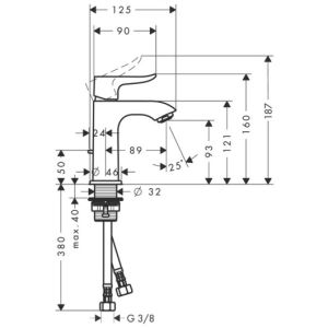 Смеситель Hansgrohe Metris 31186000 для раковины