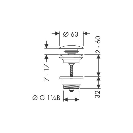 Донный клапан Hansgrohe Push-open 50100670