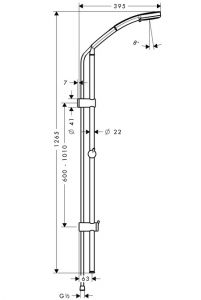 Душевой гарнитур Hansgrohe Croma 100 Multi/Unica'Reno Lift 27791000 штанга 1005 мм
