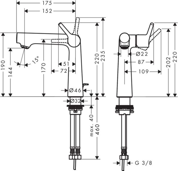 Смеситель Hansgrohe Тalis S New 72113000 для раковины с д/к