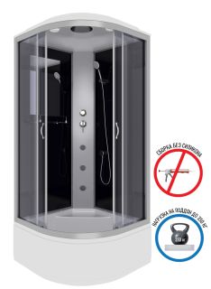 Душевая кабина Niagara NG-2507-14G с гидромассажем 80x80см серебро/тонированное