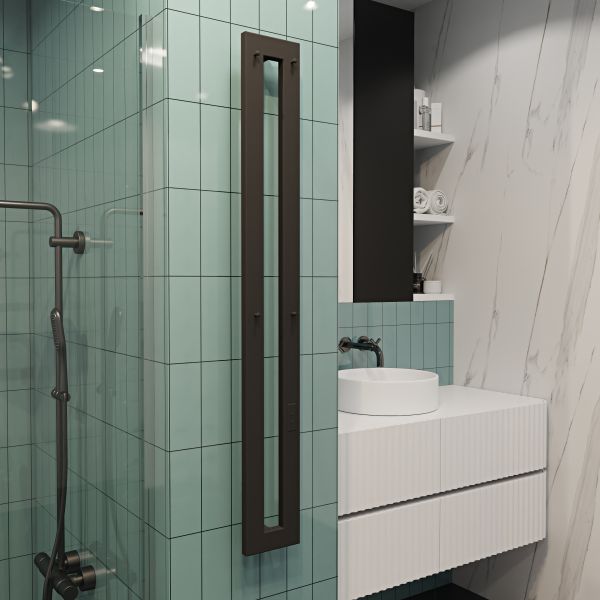 Полотенцесушитель электрический Indigo Idea LEID5025-120-15BRRt 120x15 см чёрный муар