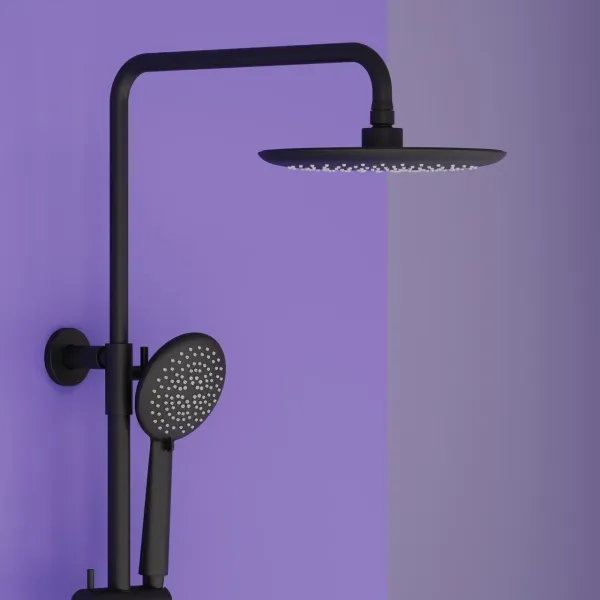 Душевая стойка Sancos Game SC3001MB с термостатом чёрный матовый