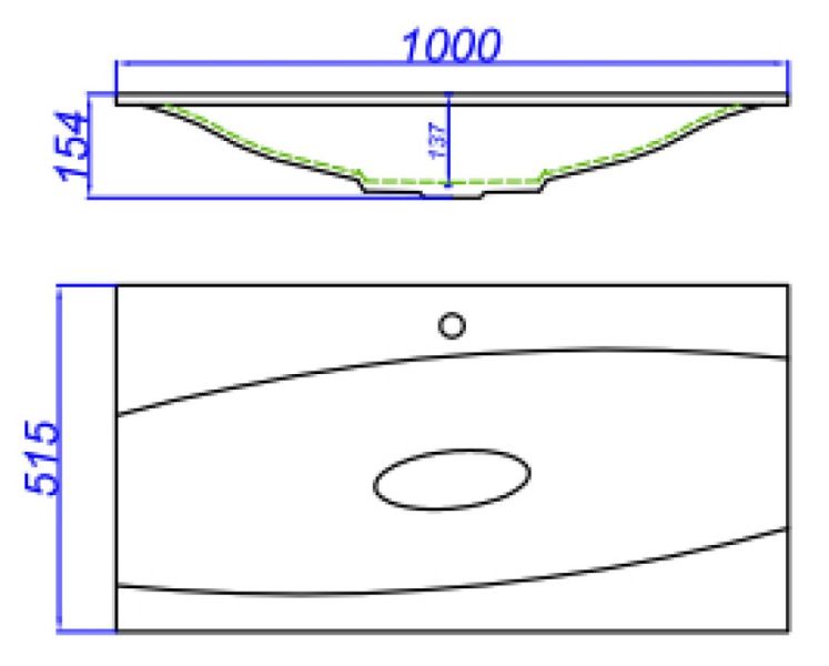 Раковина Papyrus Pap.10.04. WG 100см белый