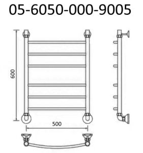 Полотенцесушитель водяной Маргроид В5 Р60*50 чёрный матовый 05-6050-000-9005