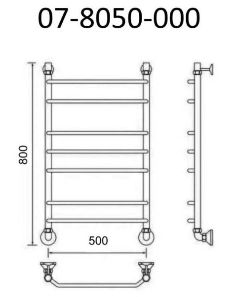 Полотенцесушитель водяной Маргроид В7 Р80*50 хром 07-8050-000