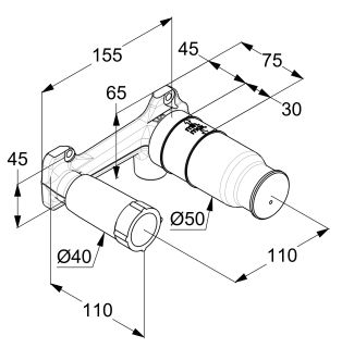 Внутренняя часть Kludi для смесителя на два отверстия 38243 Внутренняя часть Kludi для смесителя на два отверстия 38243