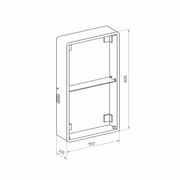 Зеркало-шкаф Reflexion Black 45 RF2003BL с  подсветкой 45х85