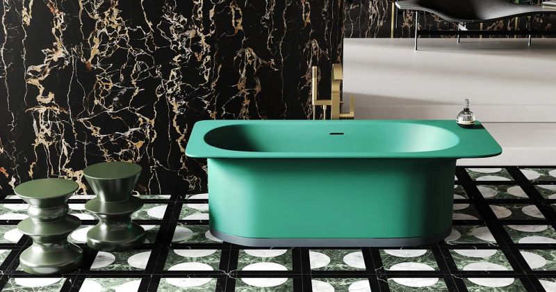 Ванна из искусственного камня Salini Ninfea S-Stone 102721MRF 180x82см RAL полностью
