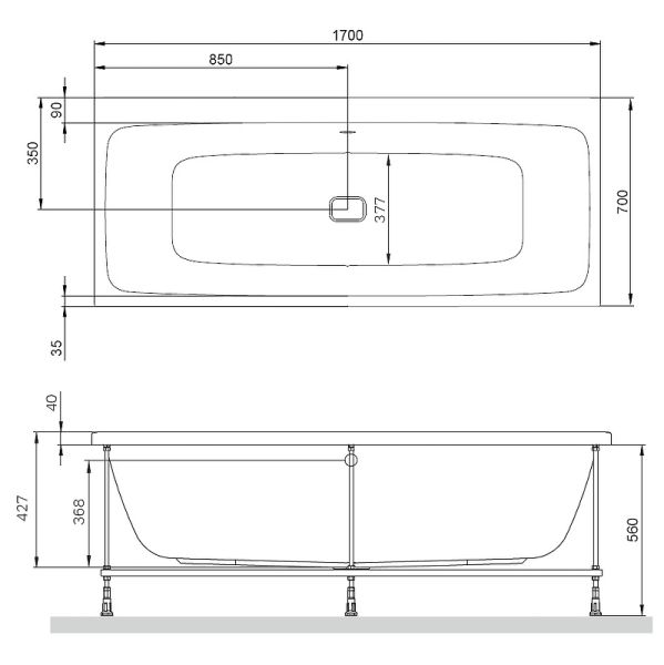 Акриловая ванна Am.Pm Func W84A-170-070W-A 170х70
