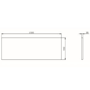 Фронтальная панель для ванны AM.PM Func 150 W84A-150-070W-P Белая