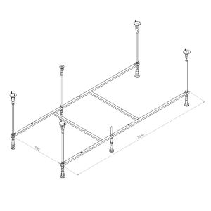 Каркас для ванны AM.PM Func 160x70 W84A-160-070W-R Серый