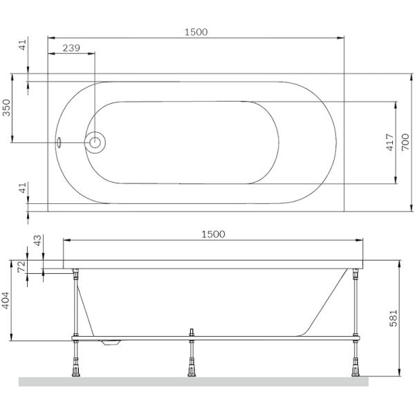 Акриловая ванна Am.Pm X-Joy W94A-150-070W-A1 150х70