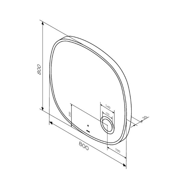 Зеркало Am.Pm Func M8FMOX0803SA с  LED-подсветкой и ИК-сенсором 80 см