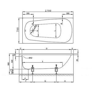Стальная ванна Bette BetteForm 2945-000ADPLUS 170x70 см белый