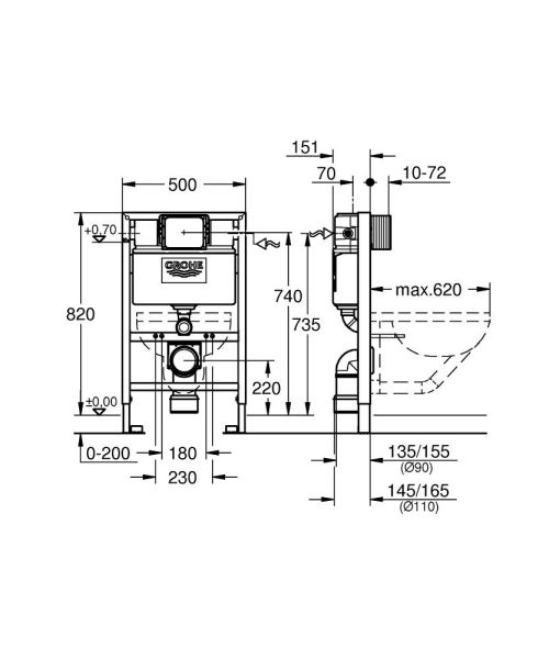 Система инсталляции для унитазов Grohe Rapid SL 38526000