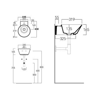 Раковина SIMAS Wave WA05 bi*1 белая 33.5 см Раковина SIMAS Wave WA05 bi*1 белая 33.5 см