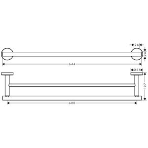 Двойной держатель для банных полотенец Hansgrohe Logis Universal 41712000