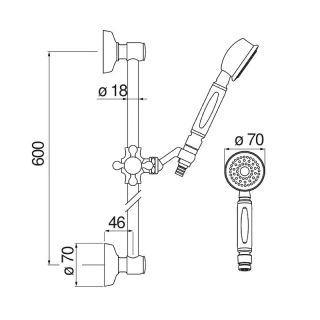 Душевой гарнитур Nobili AD140/48GDP золото Душевой гарнитур Nobili AD140/48GDP золото