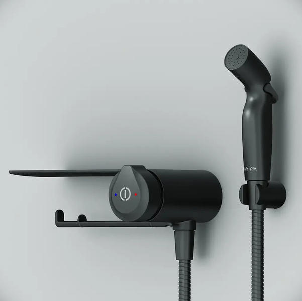 Гигиенический душ со смесителем AM.PM X-Joy TouchReel F0H85A822 Черный матовый