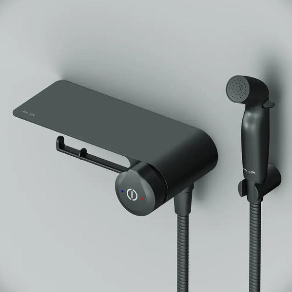 Гигиенический душ со смесителем AM.PM X-Joy TouchReel F0H85A822 Черный матовый