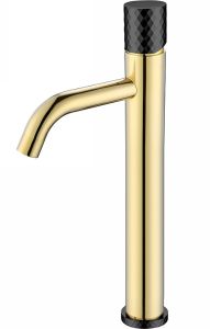 Смеситель для раковины Boheme Stick 122-GB золото/чёрный