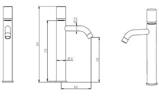 Смеситель для раковины Boheme Stick 122-GB золото/чёрный Смеситель для раковины Boheme Stick 122-GB золото/чёрный