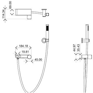 Смеситель для ванны Boheme Stick 123-GG.2 золото Смеситель для ванны Boheme Stick 123-GG.2 золото