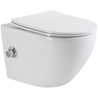 Унитаз подвесной BelBagno Uno BB3105CHR-BS/SC с сиденьем Микролифт Унитаз подвесной BelBagno Uno BB3105CHR-BS/SC с сиденьем Микролифт