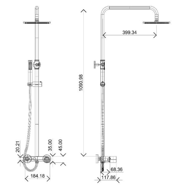 Душевая стойка Boheme Stick 128-CRCR.2 хром