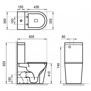 Унитаз BelBagno Lounge BB8618CPR-MN/SC с сиденьем Микролифт