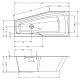 Акриловая ванна Riho Rethink Space Fall Plug and Play B111009005 R заполнение через перелив 160х75см белый