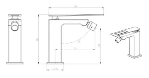 Смеситель для биде Boheme Q 146-GB.2 золото/чёрный